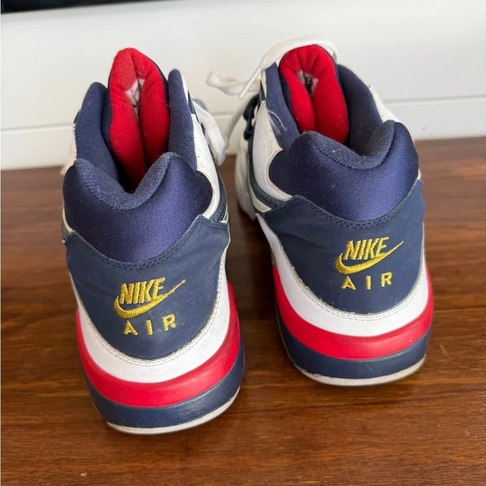 Nike Air Force 180 High Top Sneakers White Navy Red Size 13 Men Retro - Picture 7 of 8